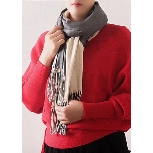 warm women tassel gray scarves small fresh imitation cashmere scarf