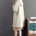 2021 winter light yellow woolen coats plus size hooded elegant trench coat