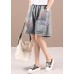 Organic Grey Patchwork Print Denim hot Pants